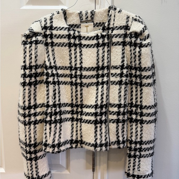 Ted Baker Black and White Plaid Cropped Jacket - Picture 8 of 11